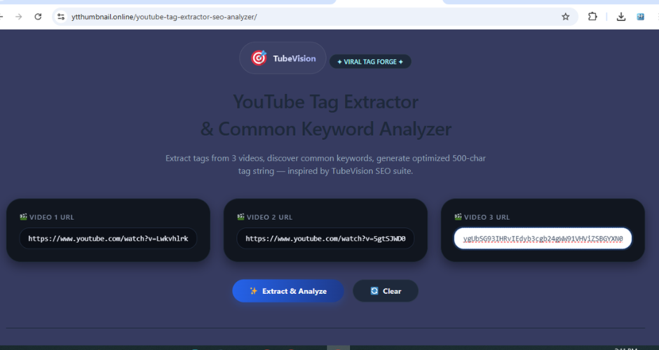 YouTube Tag Extractor